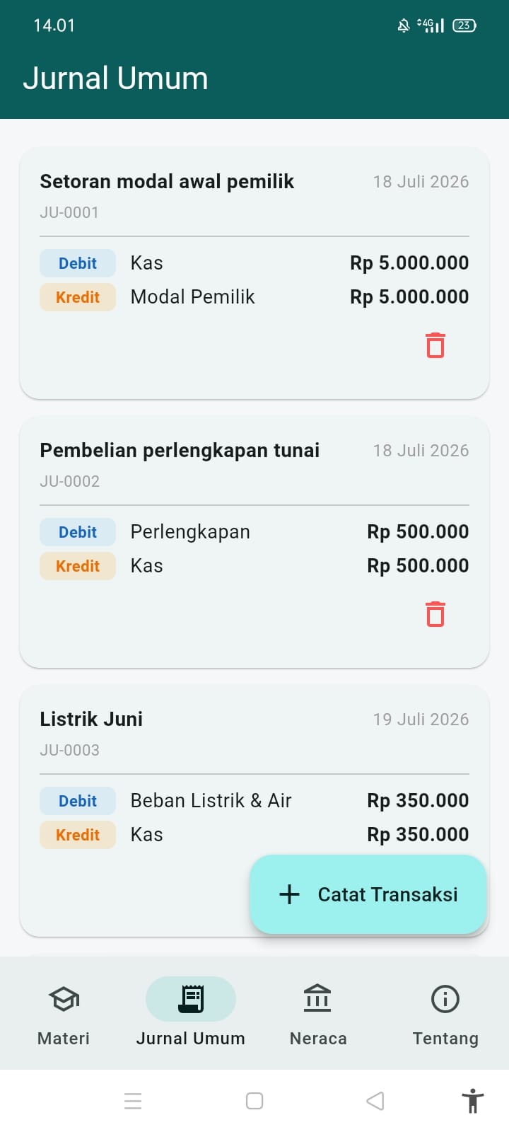 Tampilan Jurnal Umum